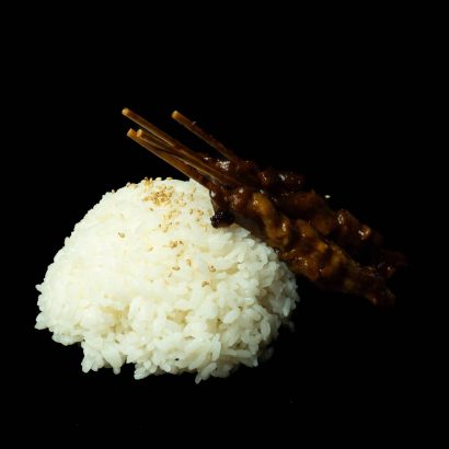 Yakitori 4 Stk mit Reis